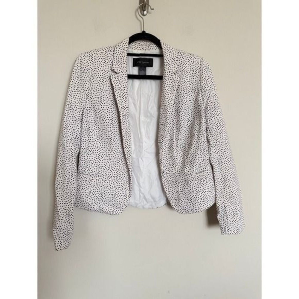 Ann Taylor White Black Polka Dot Blazer Jacket Career Office - Size Medium - Picture 4 of 10